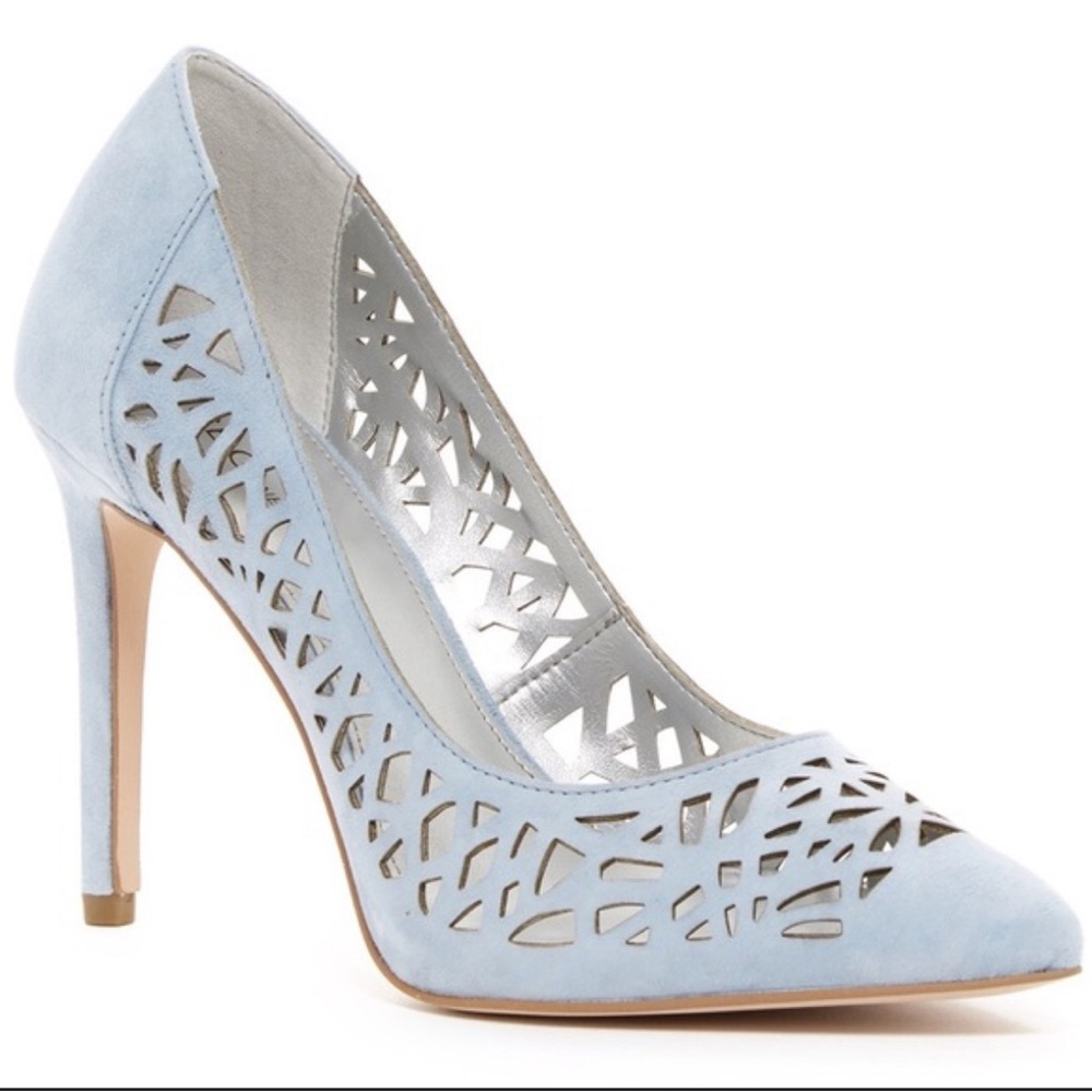 BCBG Pale Blue Leather High Heels